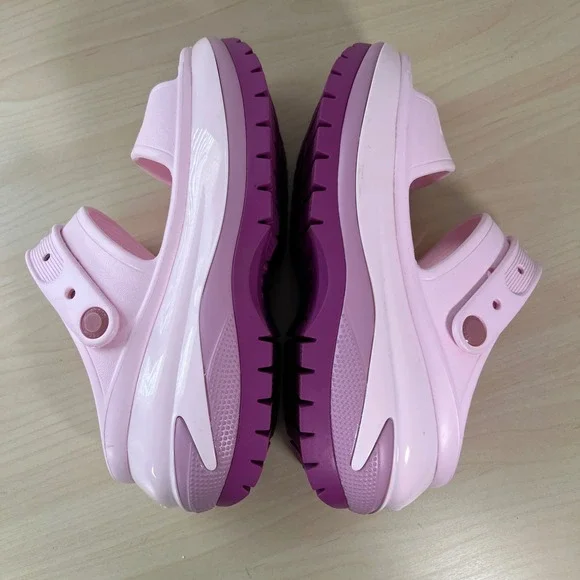 Crocs Mega Crush Sandal Women Size 8 Pink Platform Two Strap 207989-6SW - Picture 8 of 9